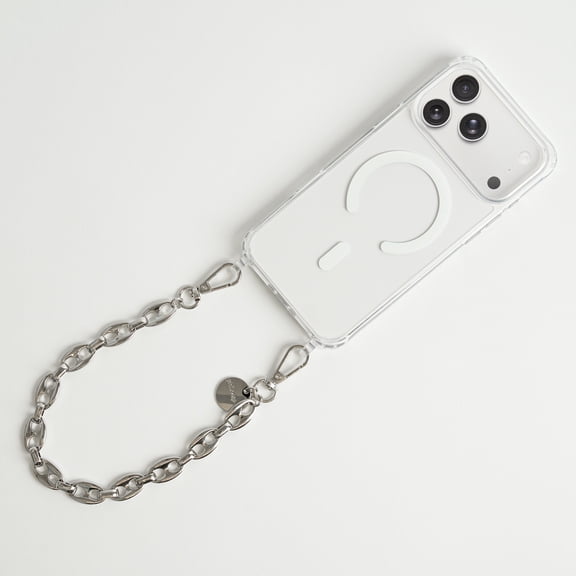 Philosophy DESIGN CO. Fashion Cell Phone Case with Wristlet for Apple iPhone 17 Pro Max, Silver