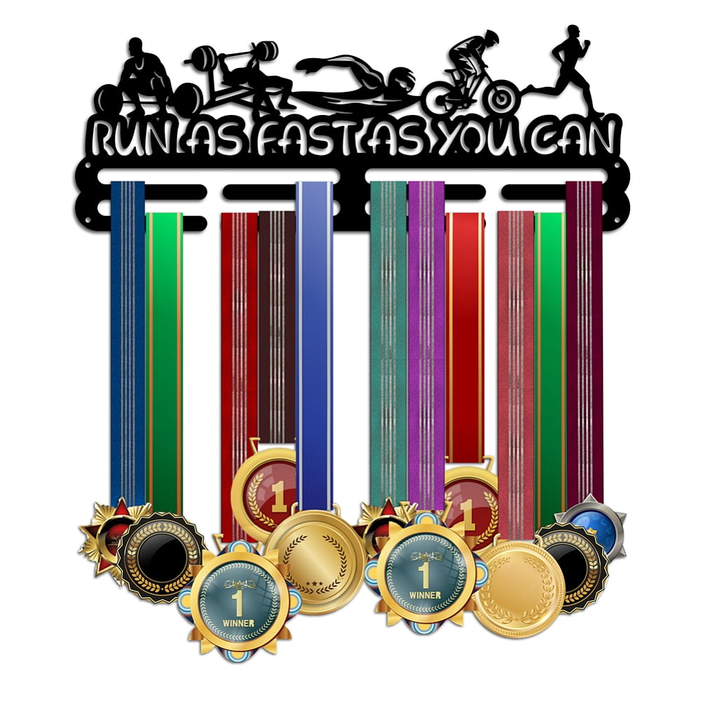 PH Medal Hanger Display Sports Medal Holder Rack Wall Mount Hanger Decor Trophy Shelf Tiered Award Rack Award Ribbon Hanger with Gift Box