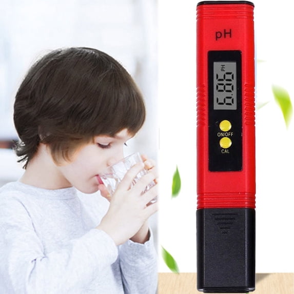 PH Meter, Digital PH Meter for Water, PH Tester 0.01 PH High Accuracy Water Quality Tester with 0-14 PH Measurement Range for Household Drinking Water, Aquarium, Swimming Pool, Spa(Red)