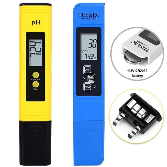 PH Meter & TDS Meter Digital Water Quality Tester 0-14 PH Meter Tester 0-9990PPM TDS&EC LCD Water Purity PPM Aquarium Filter ,Pocket Size Sensor - PH TDS BLUE_1