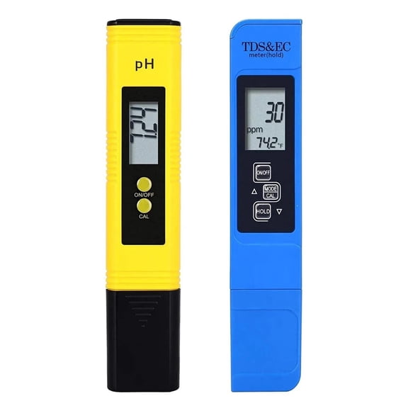PH Meter & TDS Meter Digital Water Quality Tester 0-14 PH Meter Tester 0-9990PPM TDS&EC LCD Water Purity PPM Aquarium Filter