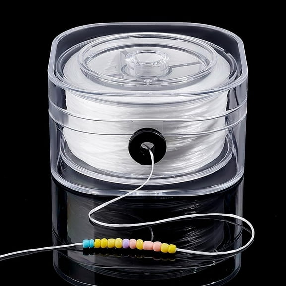 PH PandaHal Stretchy Bracelet Strings String Elastic Thread Beading Cord for Bracelet Necklace Jewelry Craft Making Knotting (White 0.6mm)