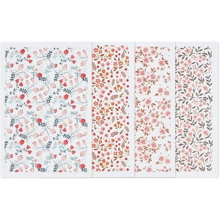 PH Polymer Clay Transfer Paper 4 Styles 5.9x4 inch Flower Transfer Paper Transfer Decals Retro Floral Paper Transfer Sheets for diy making