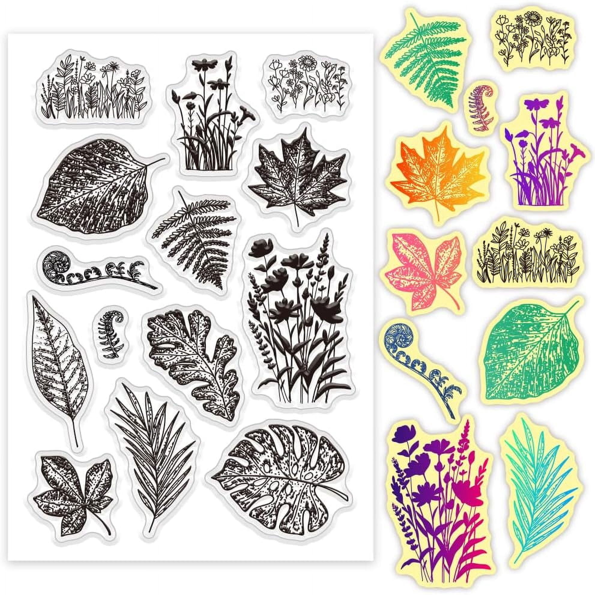 PH Realistic Leaf Clear Stamps for Card Making Transparent Silicone ...
