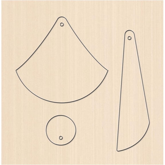 PH Scrapbook Embossing Wooden Die Cutting Leather Mold Circle/Fan Shape Cutting Mold for Earring Jewelry DIY Leather Crafts Making NOT for colorful