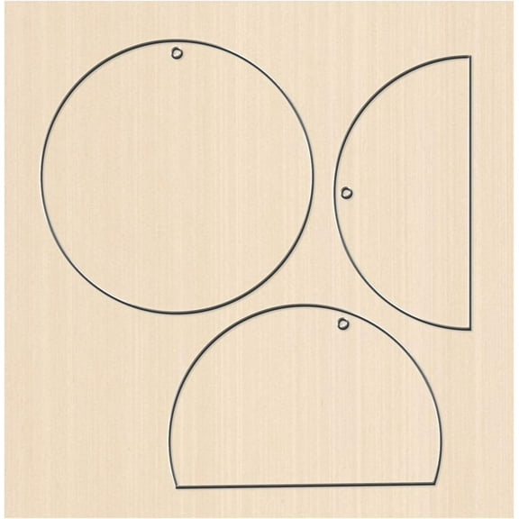 PH Scrapbook Embossing Wooden Die Cutting Leather Mold Round/Half Round Shape Cutting Mold for Earring Jewelry DIY Leather Crafts Making NOT for Silver