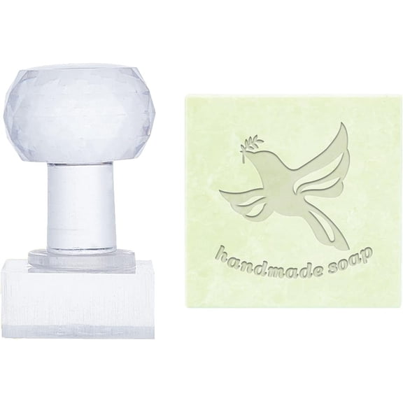 PH Soap Stamp Bird Pattern Stamping Mould Imprint Stamp 0.7 Inch Square Animal Soap Chapter Soap Stamp with Handle for DIY Handmade Soap Envelope Invitation Cards Craft Making Colorful