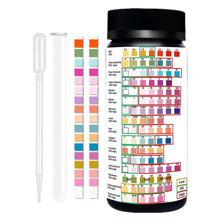 Litmis Testing Pool Water Pool Test Strips 100 PH Test Strips (0-14 Range) - Universal Litmus ...