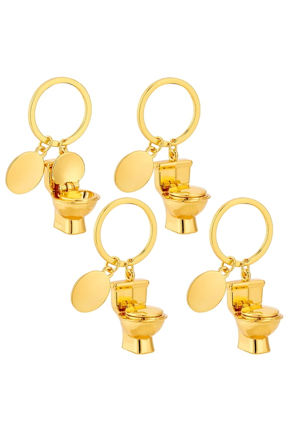 PH Toilet Novelty Keychain Key Organizer Holder Funny Keyring Mini Key Charms Metal Toilet Seat Model Keychain
