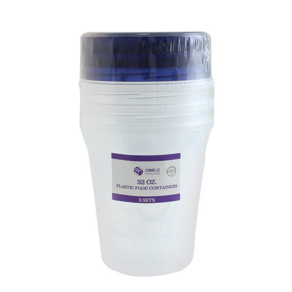 PH White Plastic Stackable Cheese Food Storage Container (3 Count)