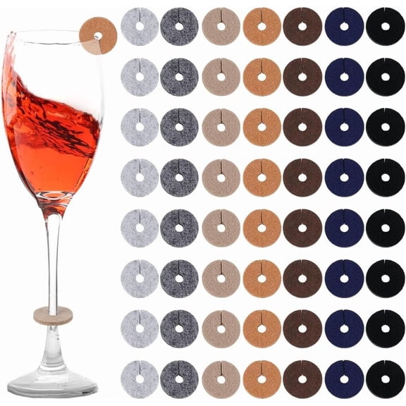 PH Wine Glass Tags Felt Wine Identifier Glass Charms Drink Markers for Party Decoration Wedding Vacation Festivals Mixed Color