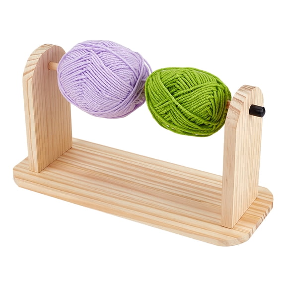 PH Wooden Yarn Holder Spools Thread Rack Organizer Ribbon Storage Rack Portable Yarn Ball Holder for Crocheting and Knitting Sewing Thread Craft