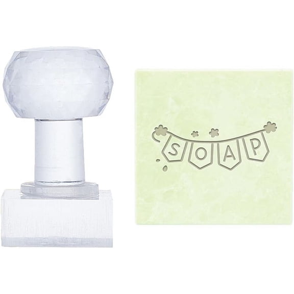 PH Word Soap Stamp Soap Embossing Stamp Acrylic Stamp with Handle Rectangle Soap Chapter Imprint Stamp for Handmade Soap Cookie Clay Pottery Stamp Biscuits Gummier Making Projects colorful