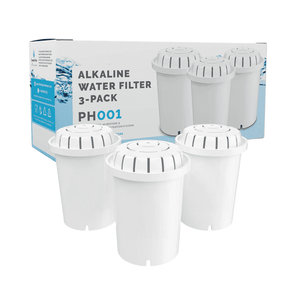 Invigorated Water PH001 Alkaline Water Filter, 96 Gallons Capacity/Filter, 3-Pack