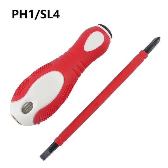 PH1SL4 PH1SL5 PH2SL6 Screwdriver and Electrical Tester Pen Featuring Hardened Chrome Vanadium Steel and Insulated ABS Handle (PH1 and SL4)