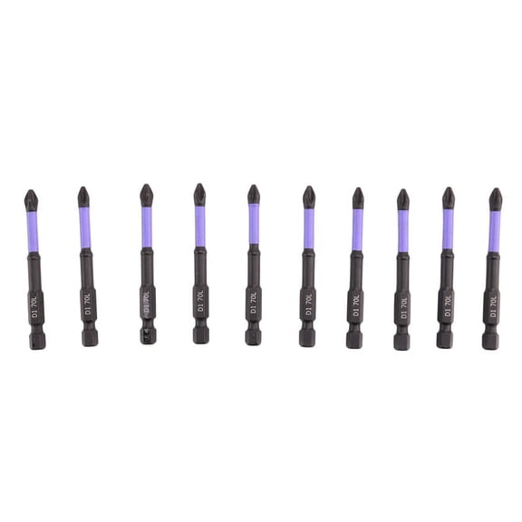 PH2 Magnetic Batch Head Crosses Screwdriver Impact Drill Bit Screw 70mm Non-Slip Electric Screwdriver Power Tools,10 * Screwdriver Bit,Black&
