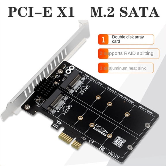 PH58 2 x M2 to PCIE Adapter Card PCIe X1 to NGFF M2 SSD
