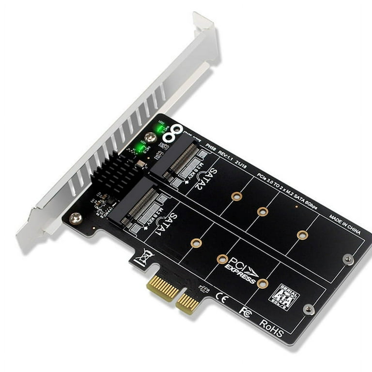PH58 2 x M2 SATA to PCIE Adapter Card PCIe X1 to NGFF M2 SATA SSD