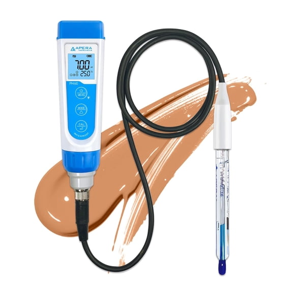 PH60-VS Handheld pH Meter Tester Kit with LabSen 855 ATC pH Electrode for Lab-Grade pH Measurement of Viscous Liquid Samples