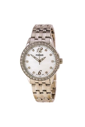 Pulsar Night Analog Silver Women\'s Watch‎ New 7\