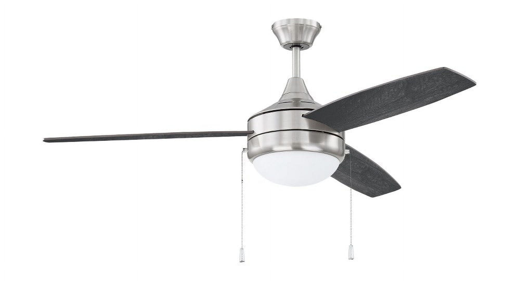 Polished Nickel 52'' Ceiling Fan with LED Light Kit