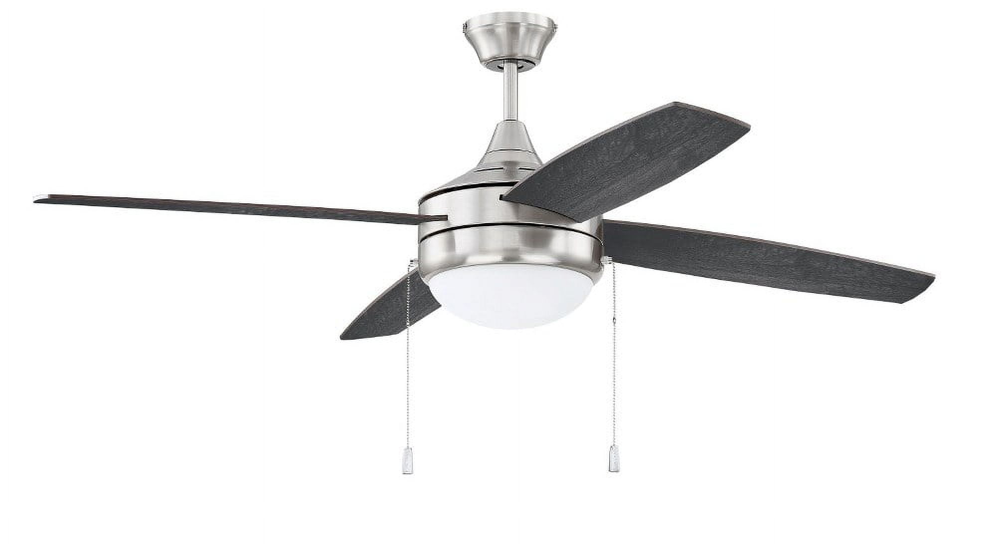 52'' Brushed Nickel Ceiling Fan with LED Light and Greywood Blades