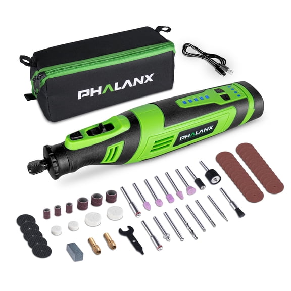 PHALANX Cordless Rotary Tool Kit, 30000 RPM/5 Speed, 8V Engraving Pen with 73 Accessories, Type-C Charging&LED Light, for 3D Printer Sanding, Polishing, Engraving, Wood Carving, Pet Grooming, Crafts
