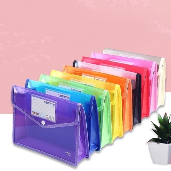 PHANCIR Plastic File Folder, Expanding with Snap Closure Label Pocket, Large Capacity Letter A4 Size for Office, School, Home, Assorted Colors,8 Pack