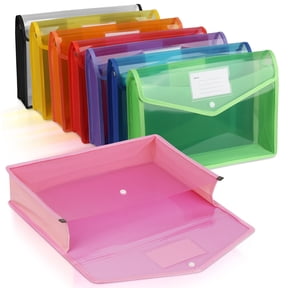 PHANCIR Plastic File Folder, Expanding with Snap Closure Label Pocket, Large Capacity Letter A4 Size for Office, School, Home, Assorted Colors,8 Pack