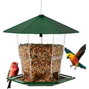 PHANCIR Bird Feeder for Outdoor Hanging, 2.2 lbs Capacity Latch Feature Heavy Duty Water Resistance Squirrel-Proof Bird Feeders Wild Bird Seed for Outside Garden Yard Decoration Green
