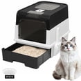 thumbnail image 1 of PHANCIR Enclosed Cat Litter Box, Foldable Lightweight with Litter Scoop, Easy to Clean, Black, 1 of 8