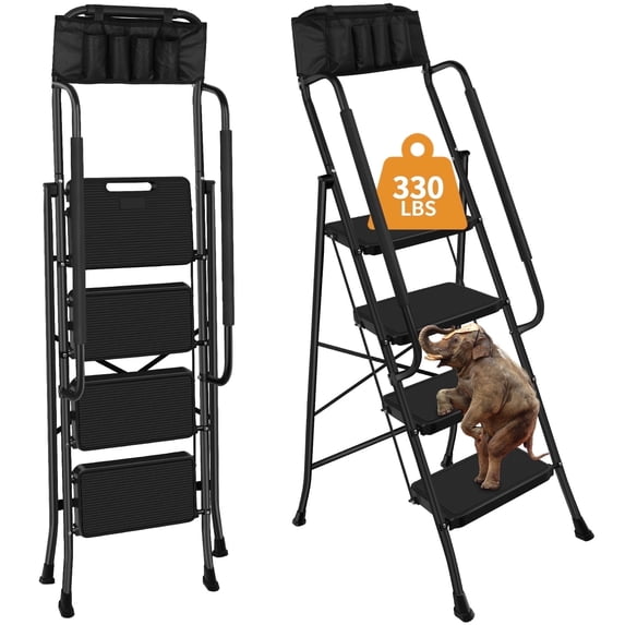 PHANCIR Folding Step Ladder, Lightweight Portable Step Stool for Home & Garage Use
