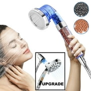 PHANCIR Hand Held Shower Head, 3 Settings Spray High-Pressure Shower Heads with Filter Beads, Blue