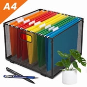 PHANCIR Mesh Metal Hanging File Organizer, Detachable Foldable File Folder for Home & Office, Large