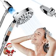 PHANCIR Magnetic Handheld Showerhead with 10 Spray Modes, 5" Large Anti-Clog Shower Head, Hard Water Softener Filter, 59" Hose & High Pressure for Bathroom, Chrome