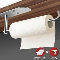 PHANCIR Kitchen Paper Towel Holder Wall Mount Under Cabinet Self Adhesive/Drilling Kitchen Paper Holder Matte Brushed Nickel