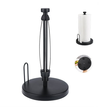 PHANCIR Metal Paper Towel Holder, Non-Slip Base Countertop Stand, One-Handed Operation, Black