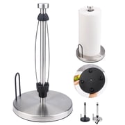 PHANCIR Metal Paper Towel Holder, Non-Slip Base Countertop Stand, One-Handed Operation, Silver