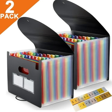 PHANCIR Thicker & Sturdy 24-Pocket Accordion File Organizer, Freestanding File Folder for Office Supplies, Heavy-Duty Paper Document Organizer