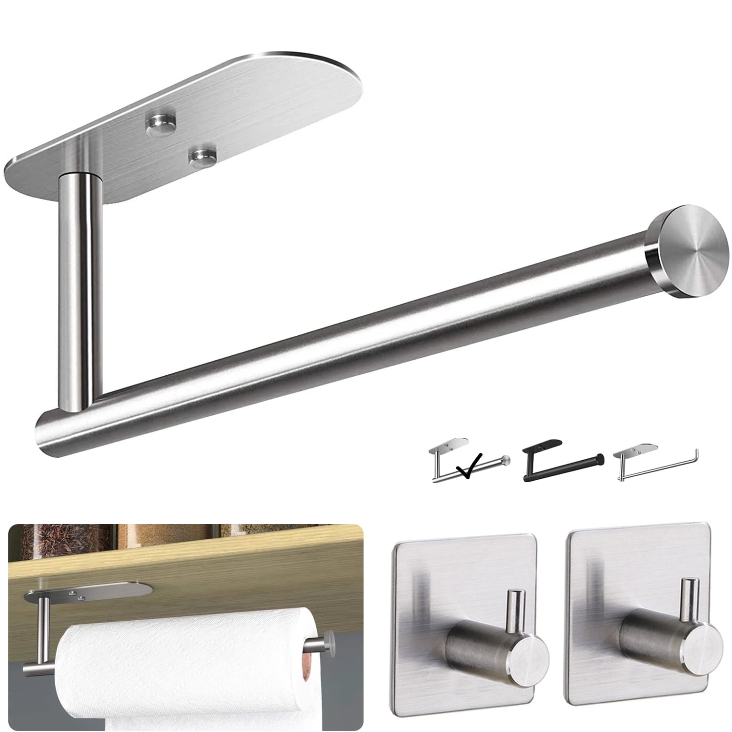 PHANCIR Self-Adhesive Wall Mount Paper Towel Holder for Kitchen