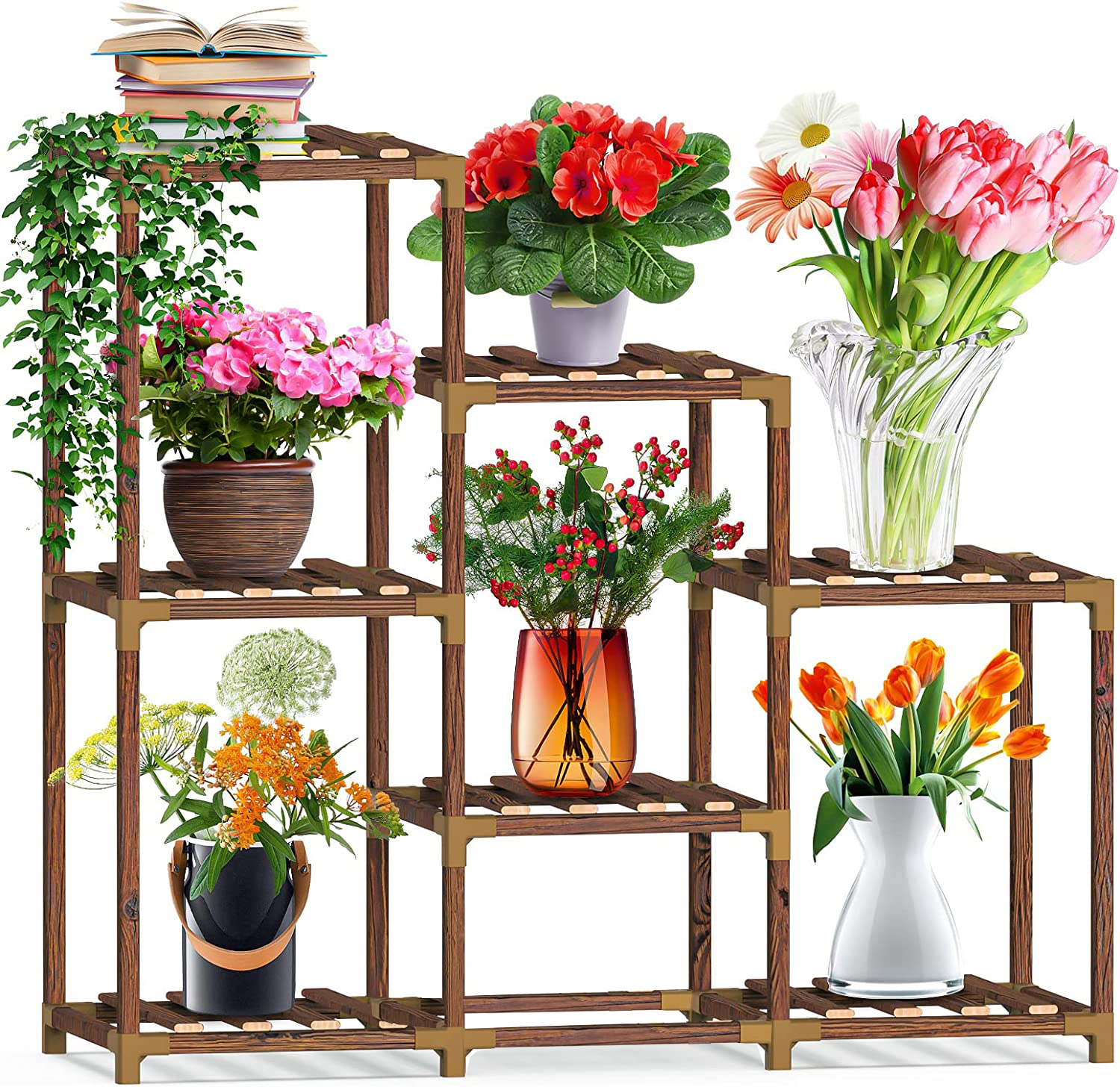 Plant Stands Indoor Outdoor Corner Tall Shelf Plant Shelves Wood Plant