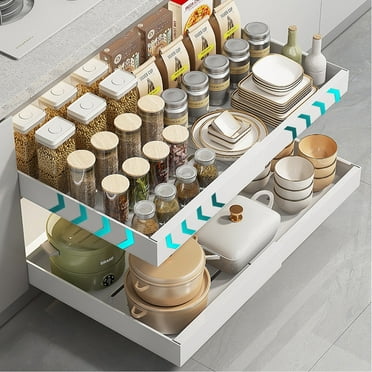 PHANCIR Pull out Cabinet Organizer, Expandable Heavy Duty Slide out Drawers for Kitchen, Pantry, Bathroom, 12.6-20.5in