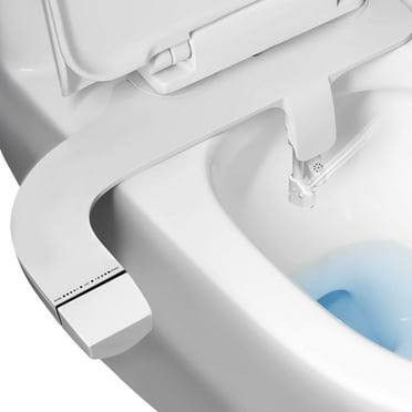 PHANCIR Ultra-Slim Bidet Attachment for Toilet, Dual Nozzle (Frontal & Rear Wash) with Self Cleaning, Non-Electric Adjustable Water Pressure Water Toilet Seat Attachment White