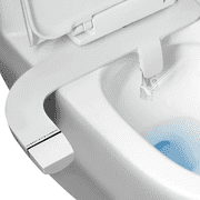 PHANCIR Ultra-Slim Bidet Attachment for Toilet, Dual Nozzle Frontal & Rear Wash with Self Cleaning, Non-Electric Adjustable Water Pressure Water Toilet Seat Attachment White