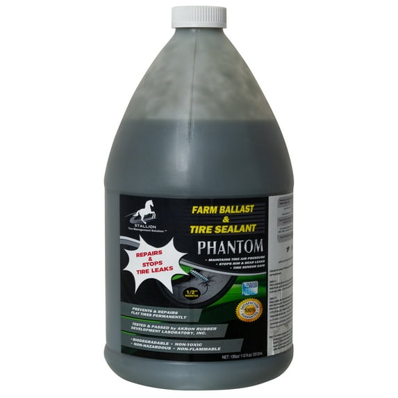 PHANTOM Farm Ballast & Tire Sealant Repairs and Stops Tire Leaks for Industrial & Ag Tires