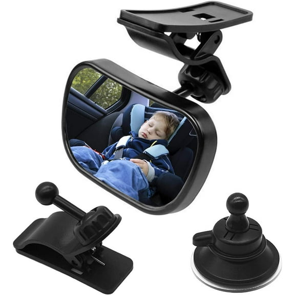 PHANY Baby Rear View Mirror + 2 Brackets, Baby Watch Mirror Baby Car Mirror, Safety Mirror Baby Auto Mirror, Safety Shatterproof Glass have 360 Rotation