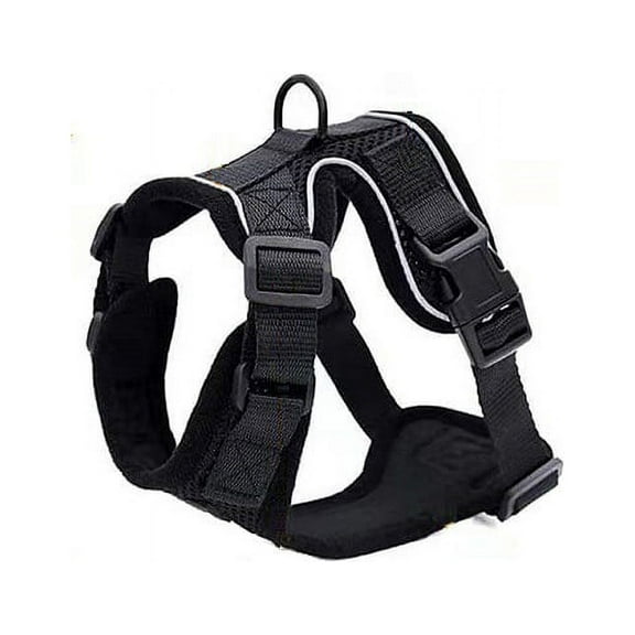 PHANY Cat Harness Small Dog Leash Adjustable Kitten Harness Black XS Reflective Cat Harness Collar Breathable Vest for Rabbit, European Cat, Maine Coon, Persian, Top Clip with Leash Black