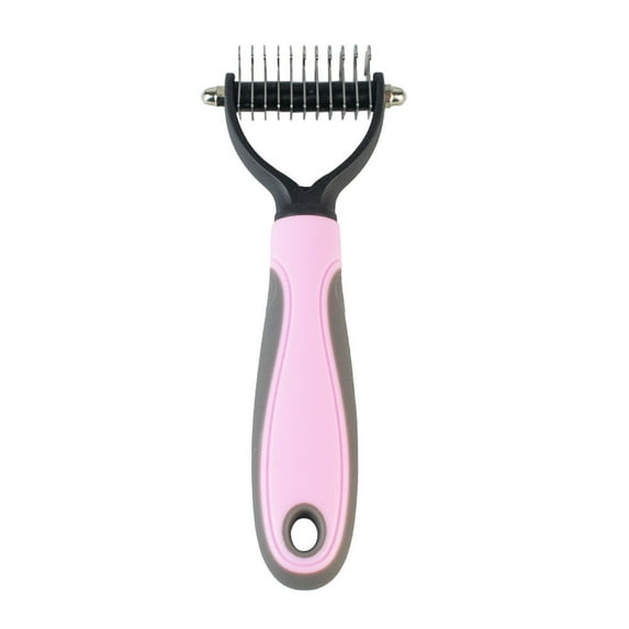 PHANY Pet Knot Comb Comb Hair Removal Comb Double-sided Stainless Steel Knot Comb Cat Comb Grooming Comb Pet Supplies, Pink 11 Teeth
