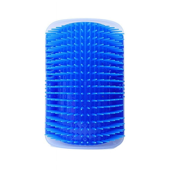 PHANY Scratching and rubbing cat corner massage fixed hair removal brush tickle comb Pet cat massager, blue