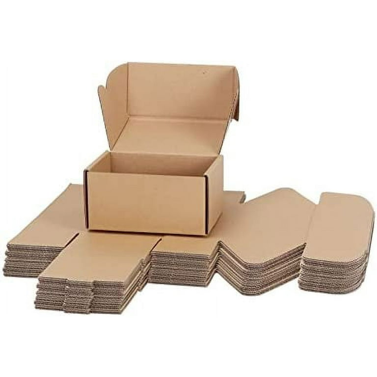 PHAREGE 6x4x3 inch Shipping Boxes 25 Pack, Brown Corrugated